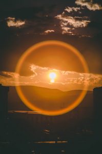focus photography of sun