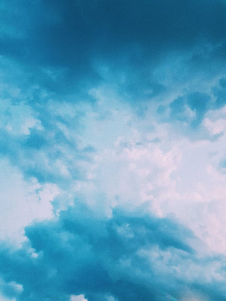 blue and white cloudy sky